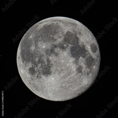 full moon on black background