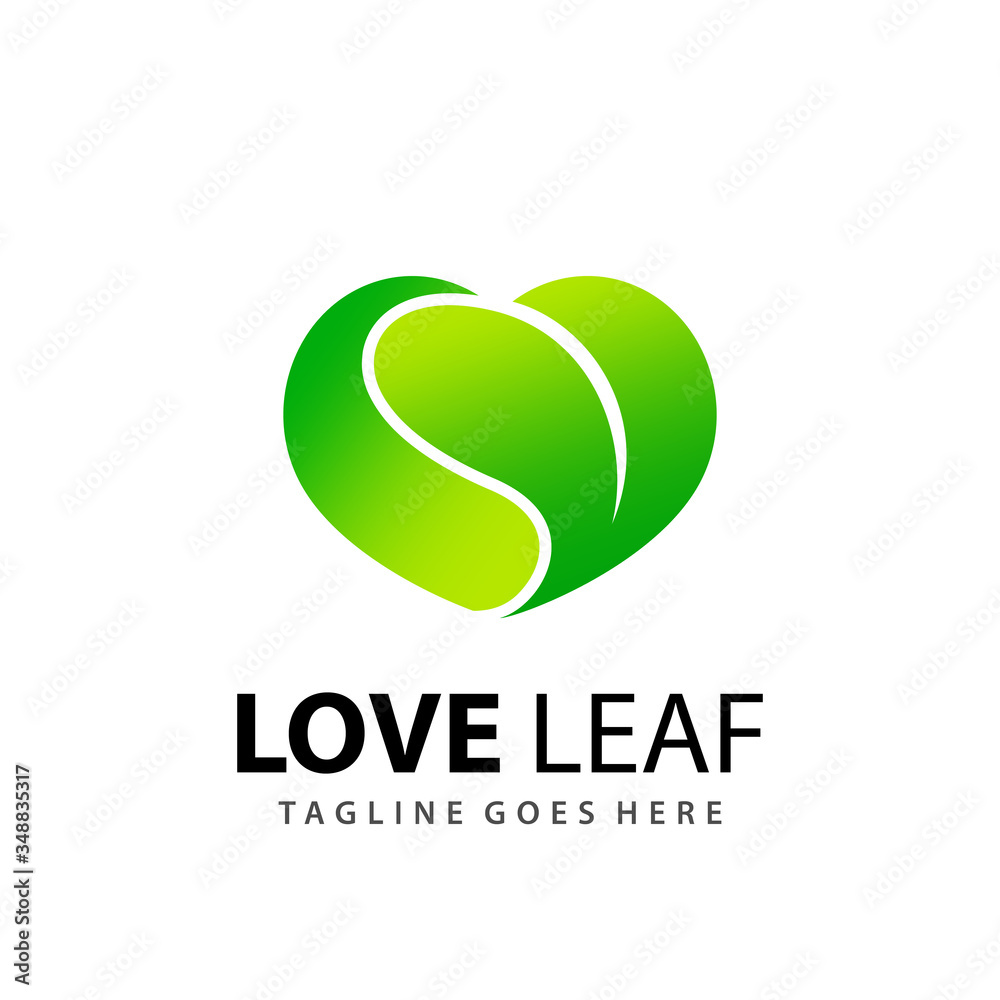 Awesome Gradient Love Leaf Business Modern Logo Design Template Vector Awesome Gradient Love Leaf Business Modern Logo Design Template Vector