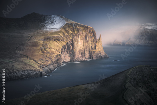 Dramatic sea cliffs of Faroe Islands.