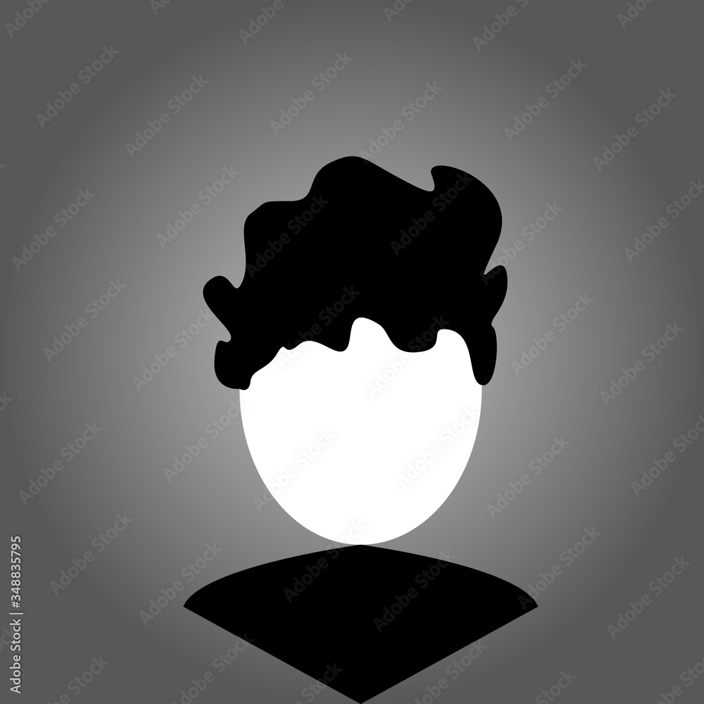 Fototapeta Male user cute avatar. Icon of cute boy face. Flat filled outline style. Vector illustration