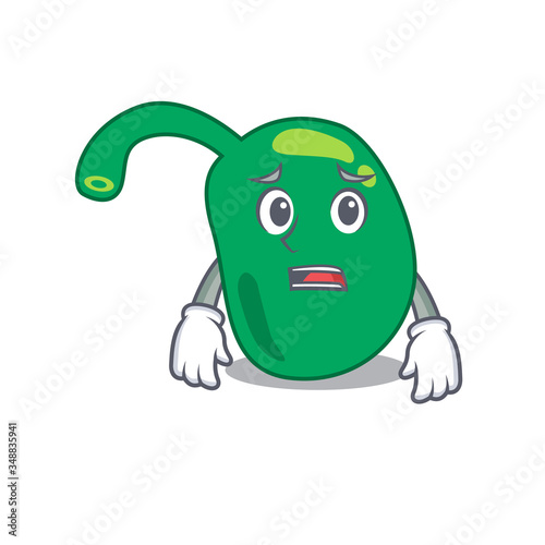 Cartoon design style of pinealhaving worried face