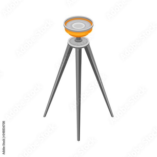 Iron Tripod as Geology Instrument for Measurement and Research Vector Illustration