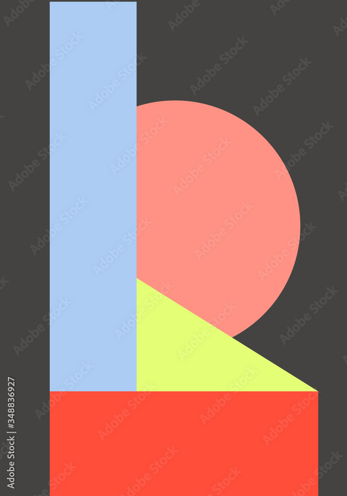 Abstract Poster . Design backgound in swiss flat style. Banner design with shapes. Abstract Poster . Design backgound in swiss flat style. Banner design with shapes.