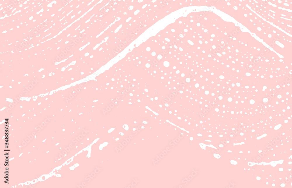 Grunge texture. Distress pink rough trace. Gorgeou