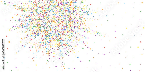 Festive confetti. Celebration stars. Rainbow brigh