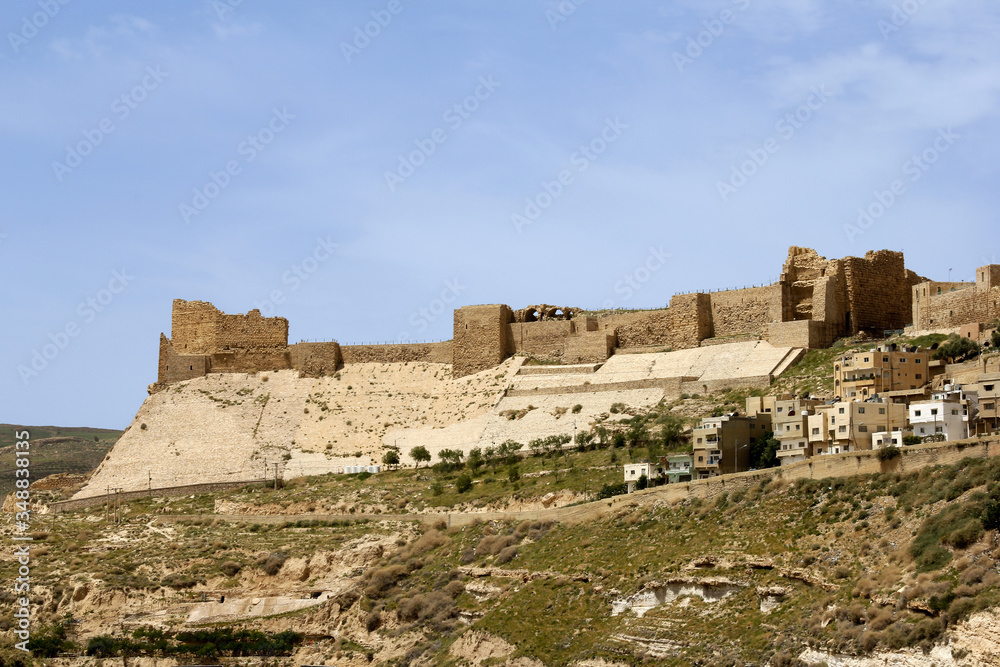Ruins of Shawbak castle, which is a Crusader castle in Shawbak, Jordan