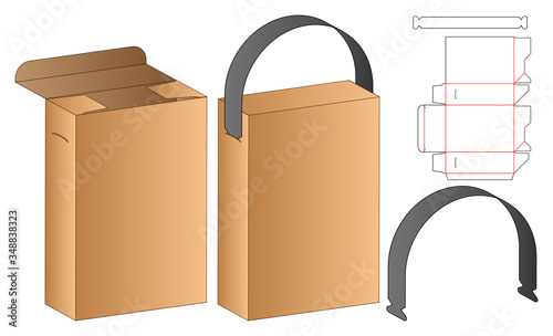 Box packaging die cut template design. 3d mock-up
