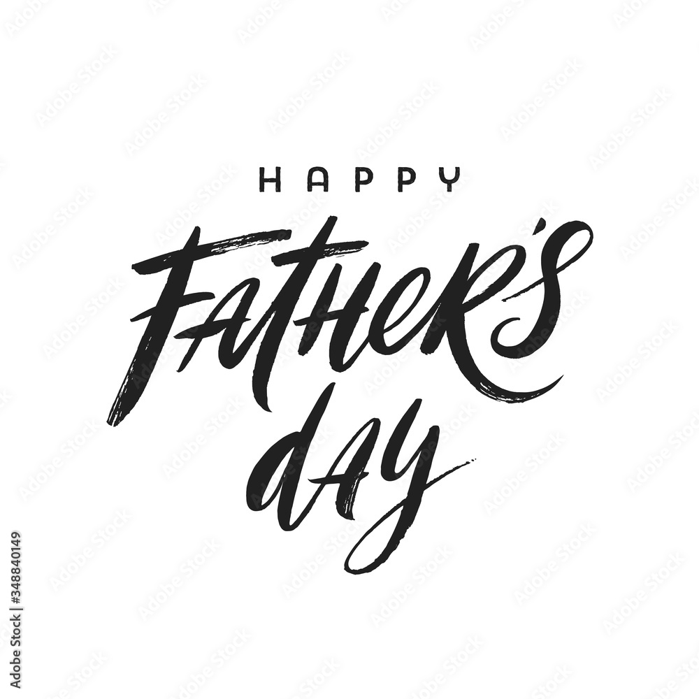Happy fathers day brush calligraphy, Lettering. Vector illustration.