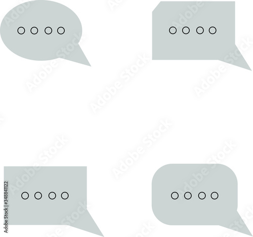 Chat bubble icons set on white background.  Vector set of chat bubble line Icons. Flat chat bubbles 