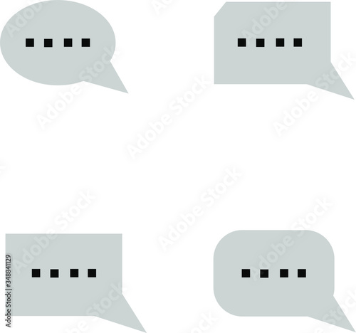 Chat bubble icons set on white background.  Vector set of chat bubble line Icons. Flat chat bubbles 