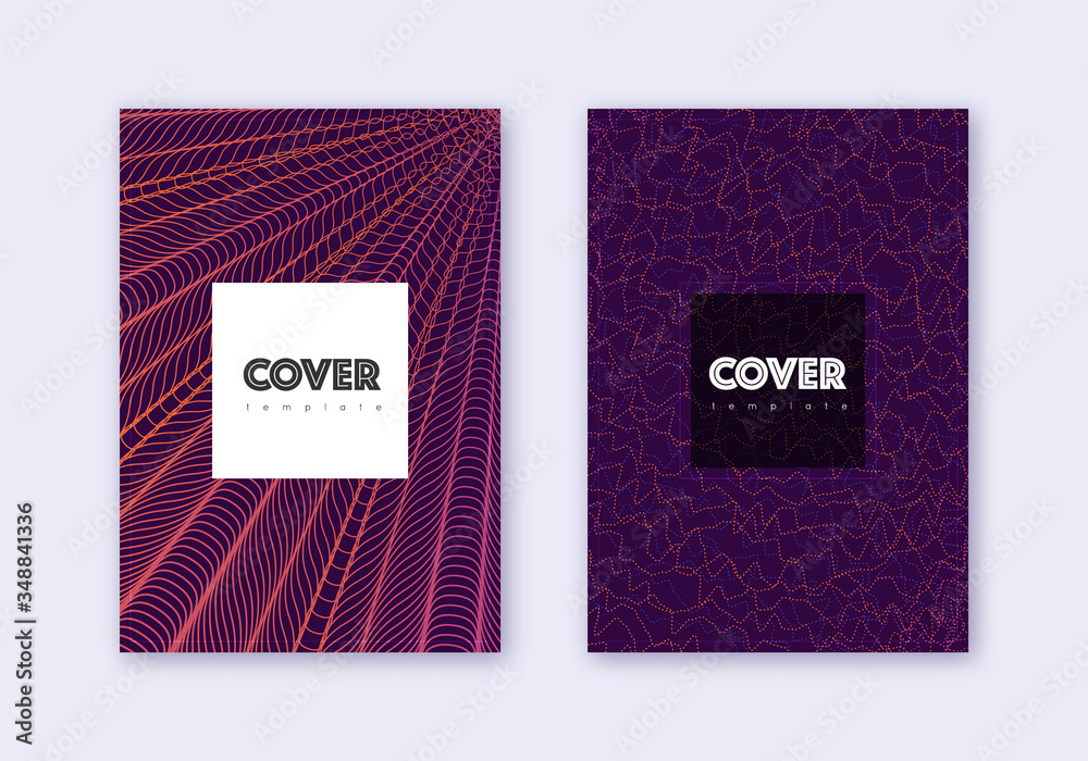 Hipster cover design template set. Violet abstract Hipster cover design template set. Violet abstract