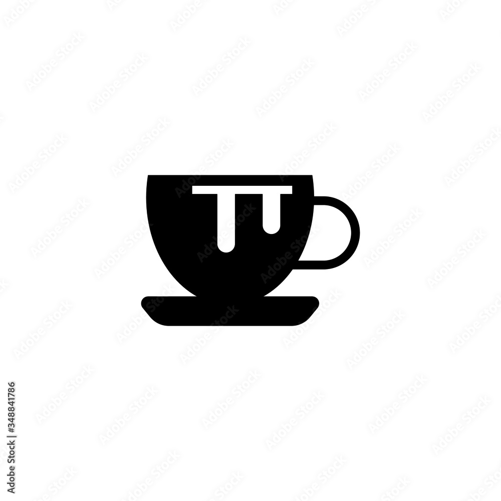 Hot chocolate vector icon in black solid flat design icon isolated on white background Hot chocolate vector icon in black solid flat design icon isolated on white background
