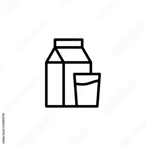 Dairy vector icon in linear, outline icon isolated on white background