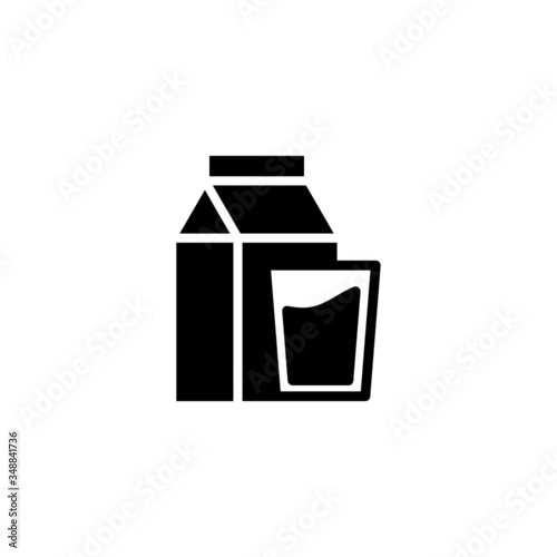 Dairy vector icon in black solid flat design icon isolated on white background