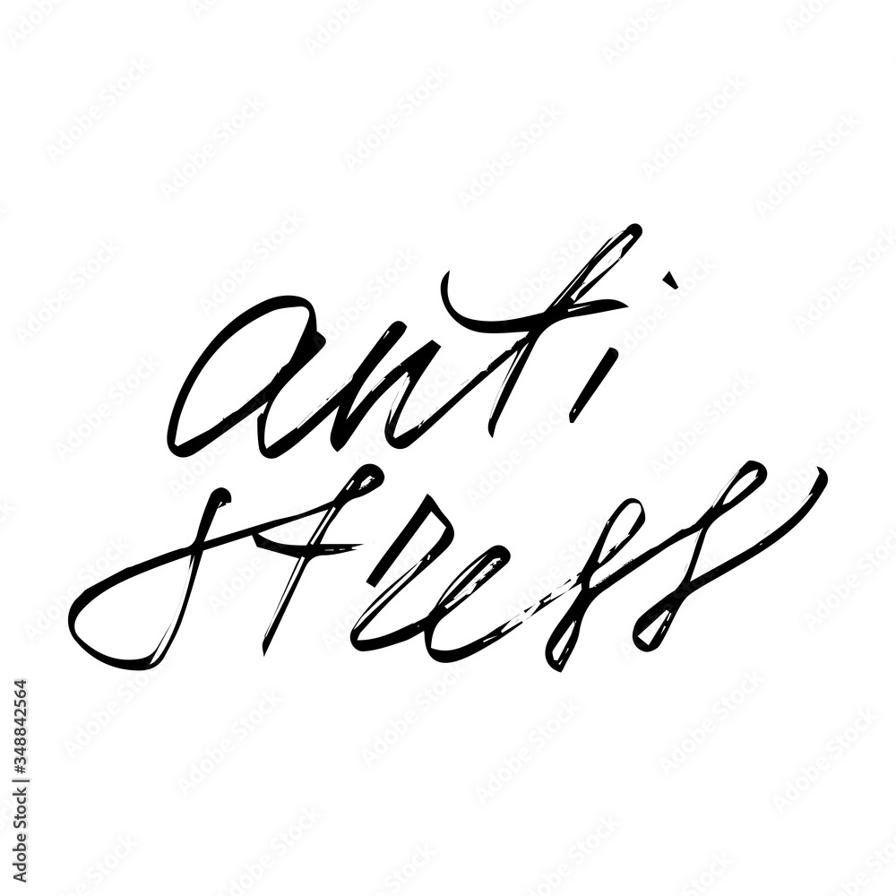 Antistress handwritten text vector script print Antistress handwritten text vector script print
