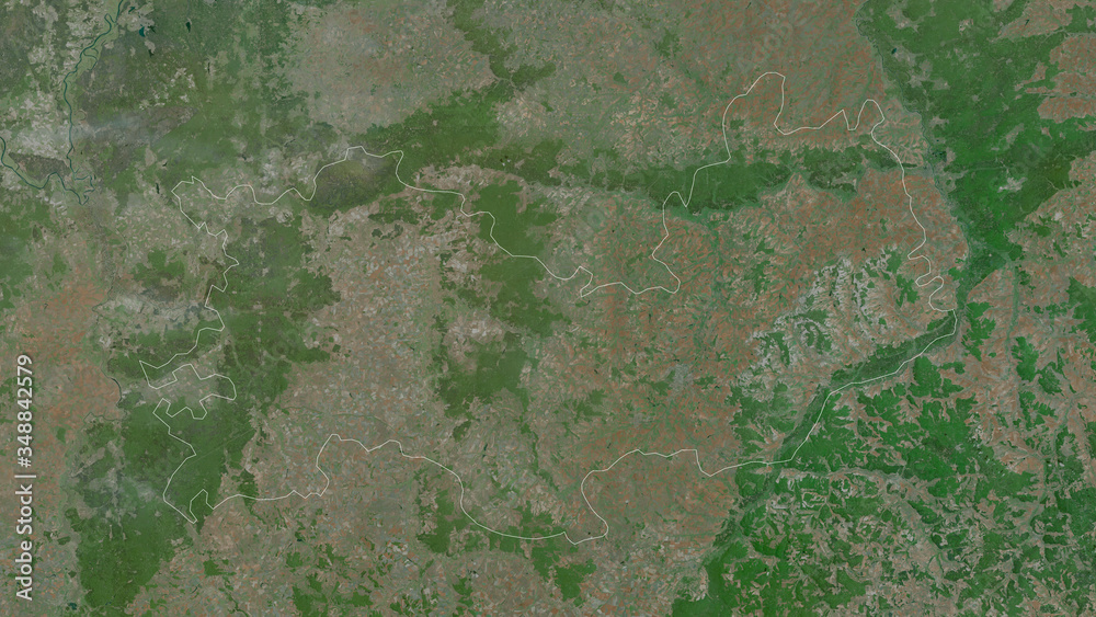 Mordovia, Russia - outlined. Satellite