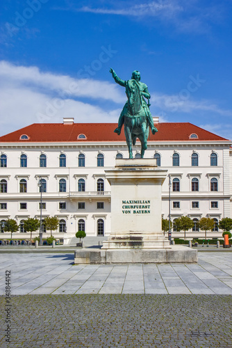 Statue of Maximilian at the Wittelsbacherplatz in Munich /Bavaria, Germany
