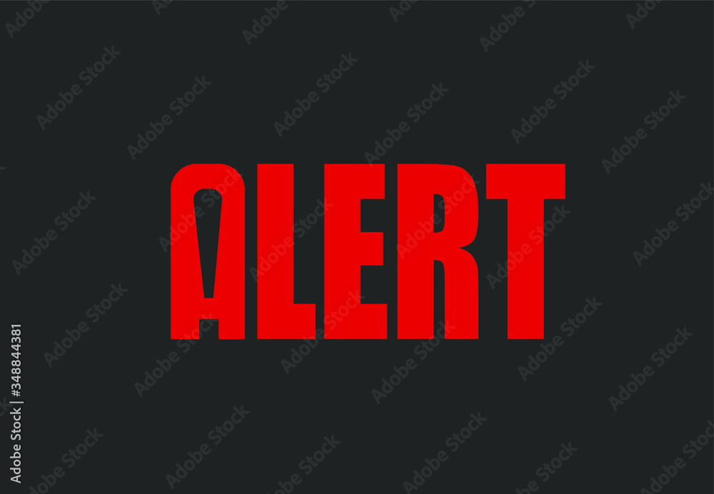 alert alert logo over black background, creative red alert logo