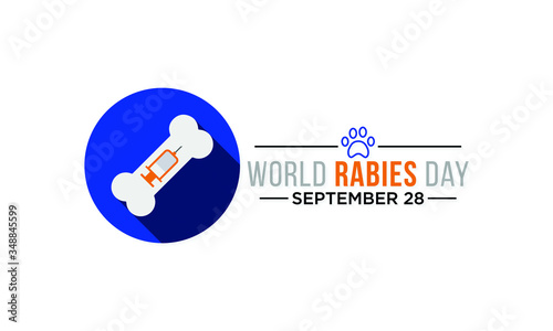 Vector illustration on the theme of World Rabies day observed each year on September 28th across the globe. photo