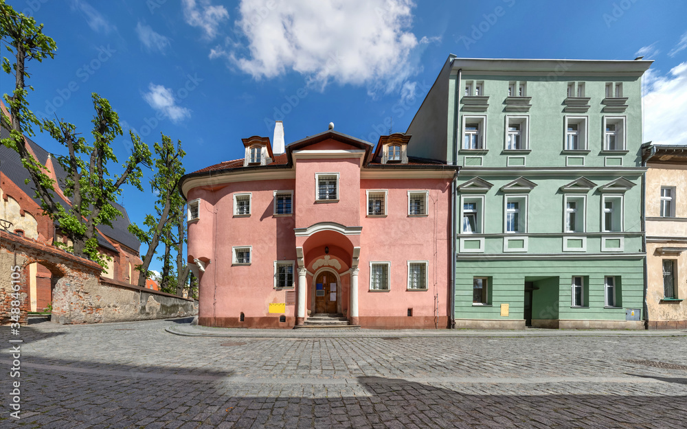 Zabkowice Slaskie, Poland. Local landmark - the oldest preserved residential building in the town Zabkowice Slaskie, Poland. Local landmark - the oldest preserved residential building in the town