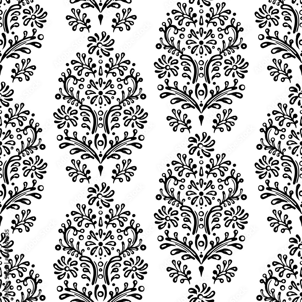 Paisley - seamless ethnic pattern. Floral oriental ethnic background. Arabic and indian tribal ornament. Ornamental motives of the paintings of oriental fabric patterns
