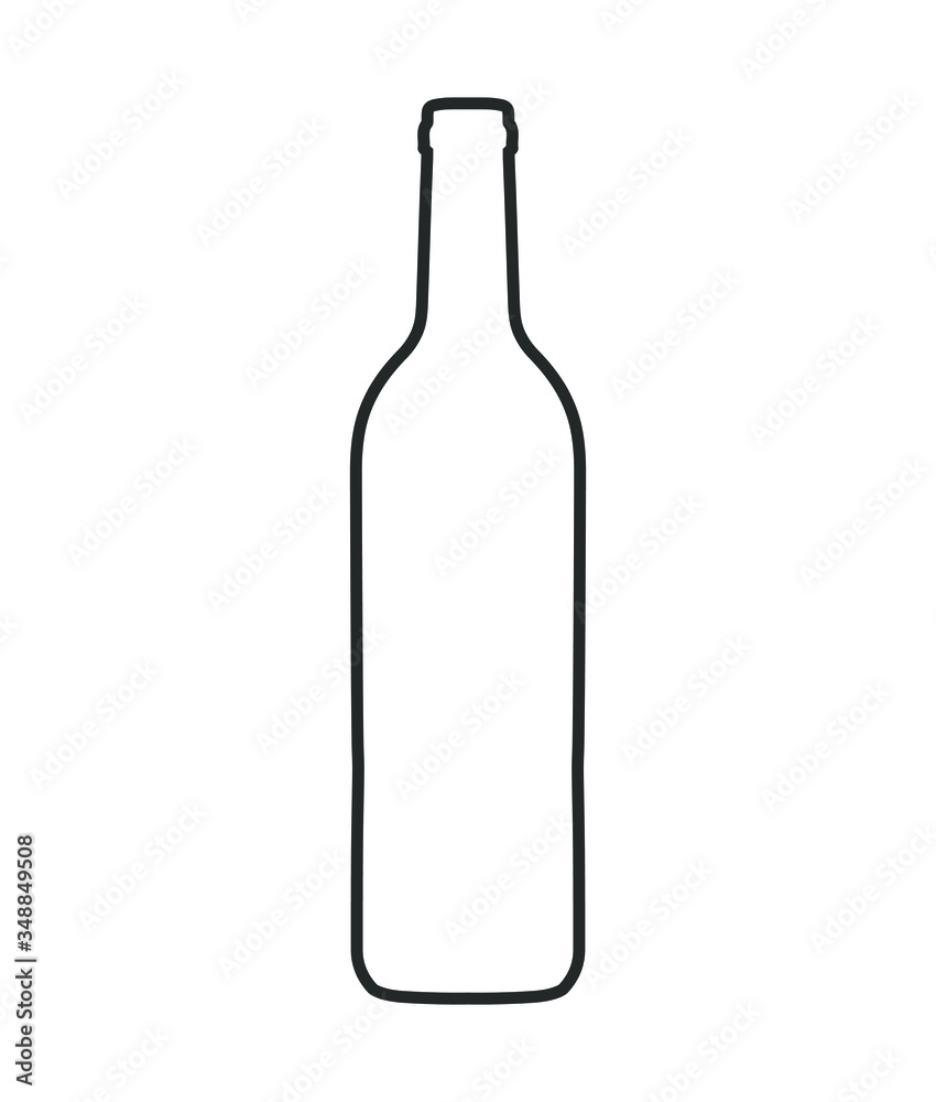 glass wine bottle icon shape symbol. Vector illustration image. Isolated on white background. - obrazy, fototapety, plakaty 