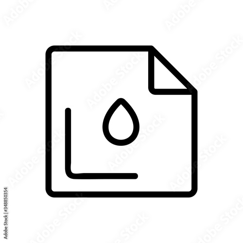 wet square napkin icon vector. wet square napkin sign. isolated contour symbol illustration
