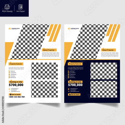 Elegant Real Estate Flyer Home for Sale for Modern Home Interior Design Editable Vector Template