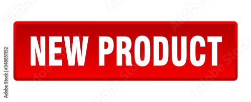 new product button. new product square red push button