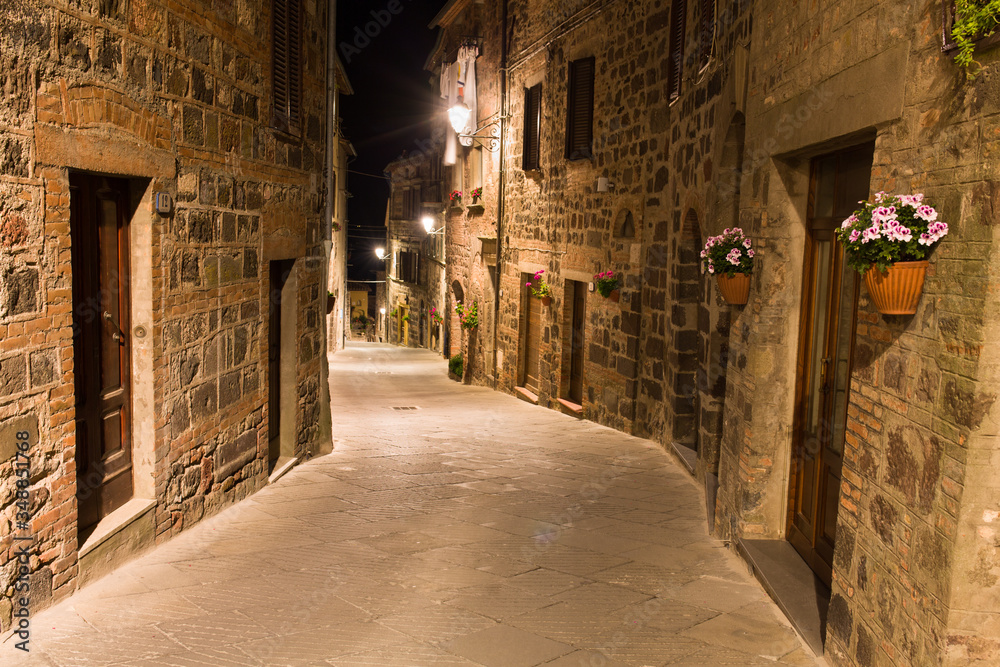 narrow street in the old town Radicofani