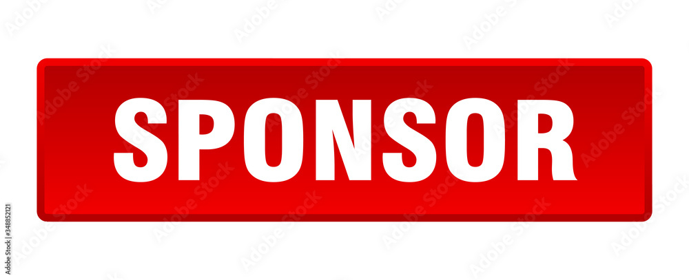 sponsor button. sponsor square red push button sponsor button. sponsor square red push button