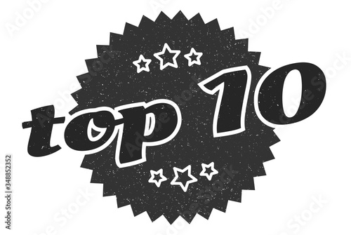 top 10 sign. top 10 round vintage retro label. top 10