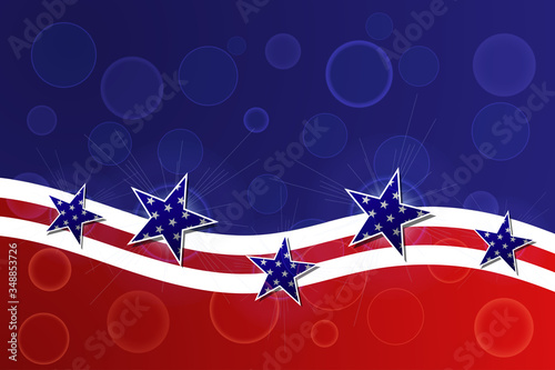 Background for Memorial Day, Independence Day and other events with stars and stripes. Vector illustration in EPS 10.