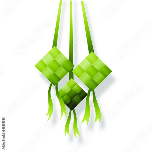 Ketupat, Eid al-Fitr food specials Islamic celebrations. isolated background eps file