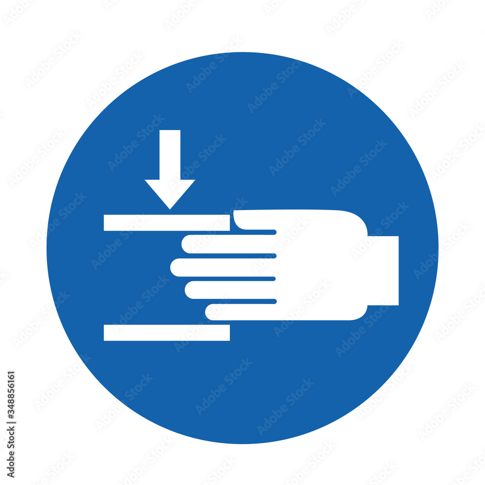 Beware Of Crushing Hand sign Vector Illustration Beware Of Crushing Hand sign Vector Illustration
