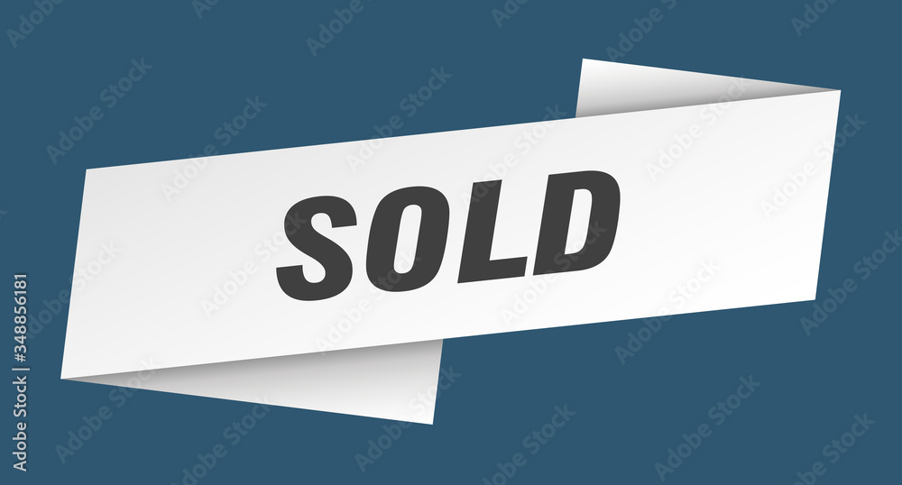 sold banner template. sold ribbon label sign