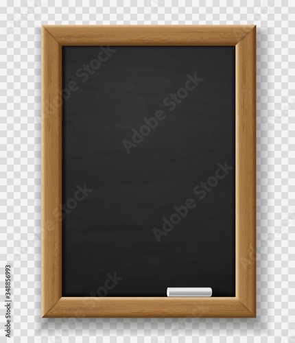 Blank blackboard. Realistic black chalkboard for school or restaurant isolated vector empty surface