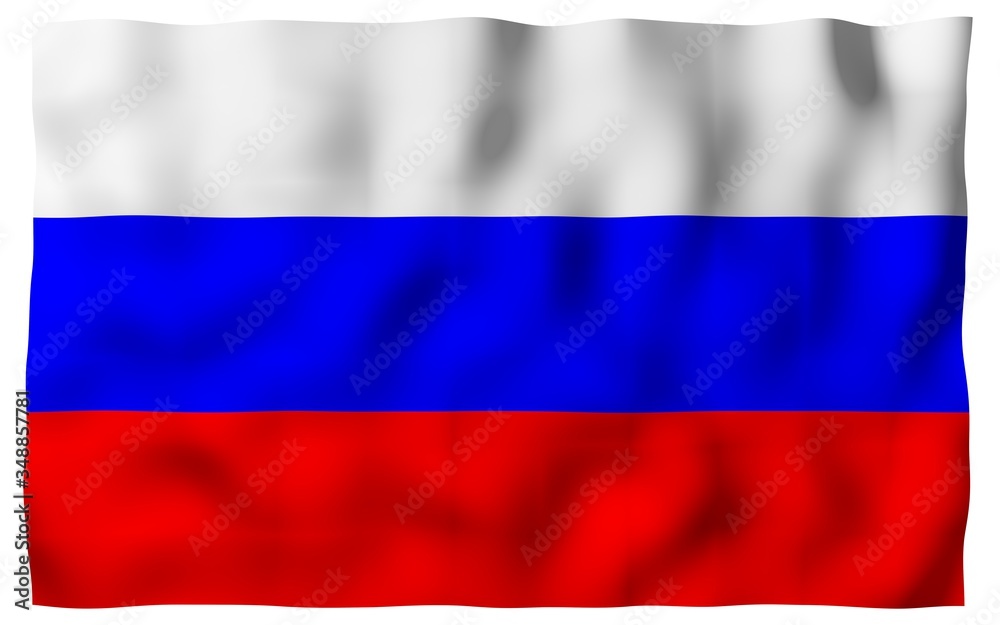 Waving flag of the Russian Federation. The National. State symbol of the Russia. 3D illustration Waving flag of the Russian Federation. The National. State symbol of the Russia. 3D illustration