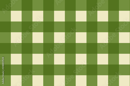 Vector illustration of army green gingham seamless pattern on a sand color background