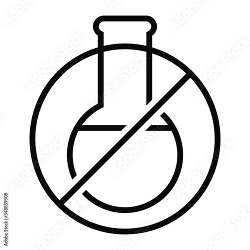 Chemical free line vector icon. Organic food illustration sign. no additives symbol. no preservatives logo.