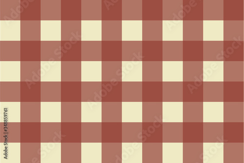 Vector illustration of terracotta gingham seamless pattern on a sand color background