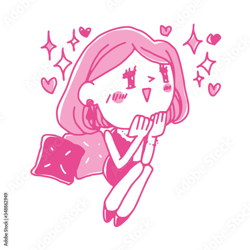 相手を褒めるのが得意で聞き上手な女性のイラスト