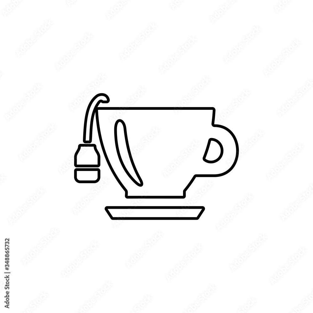 Cup of tea with tea bag. Flat icon illustration. Cup of tea with tea bag. Flat icon illustration.