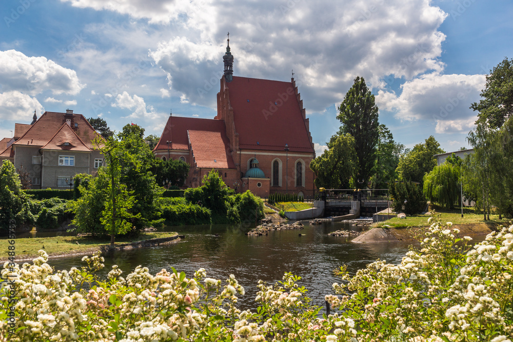 Cathedral on the Brda River in Bydgoscz, Poland