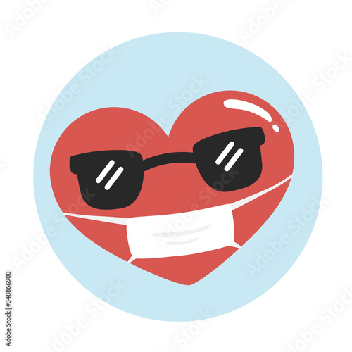 Free Download Cool heart character with virus mask. To see the other vector heart character illustrations , please check Cartoon Heart Characters collection. - GFXLoad
