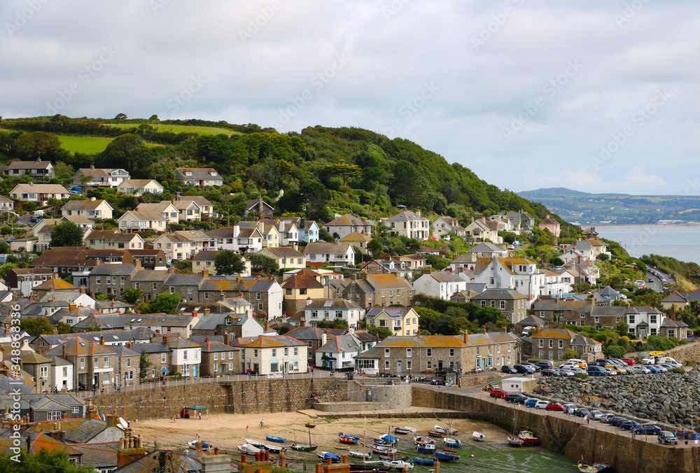 A stunning view of a tiny Cornish village, Mousehole, Cornwall, United Kingdom.