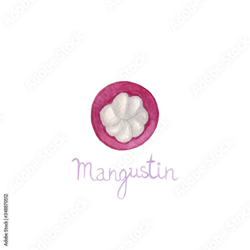 Mature mangosteen. Tropical fruits. Summer food
