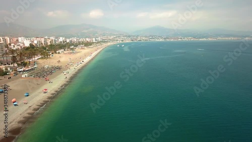 Wallpaper Mural Aerial view of the beautiful beaches of Barcelona, ​​Spain Drone flies over the beaches facing the modern district with its skyscrapers Torontodigital.ca