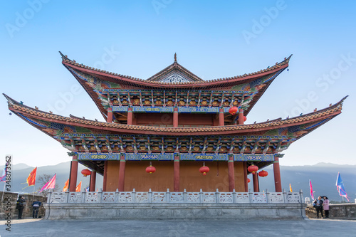 Chinese style building eaves and Diaolianghuadong