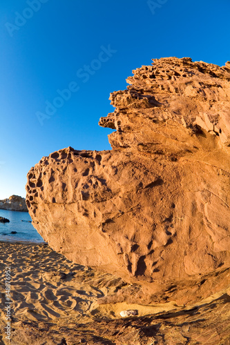 rock on the shore of the mediterranean sea